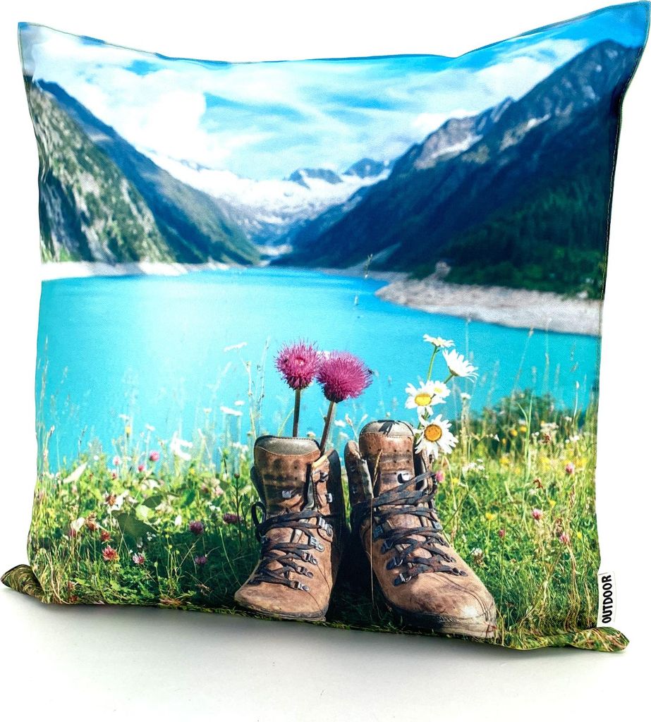 heimtexland Outdoorkissen Lotus Effekt 45x45 Garten Dekokissen Wasserabweisend Outdoor Lounge Deko Kissen Typ742 Alpen Stiefel