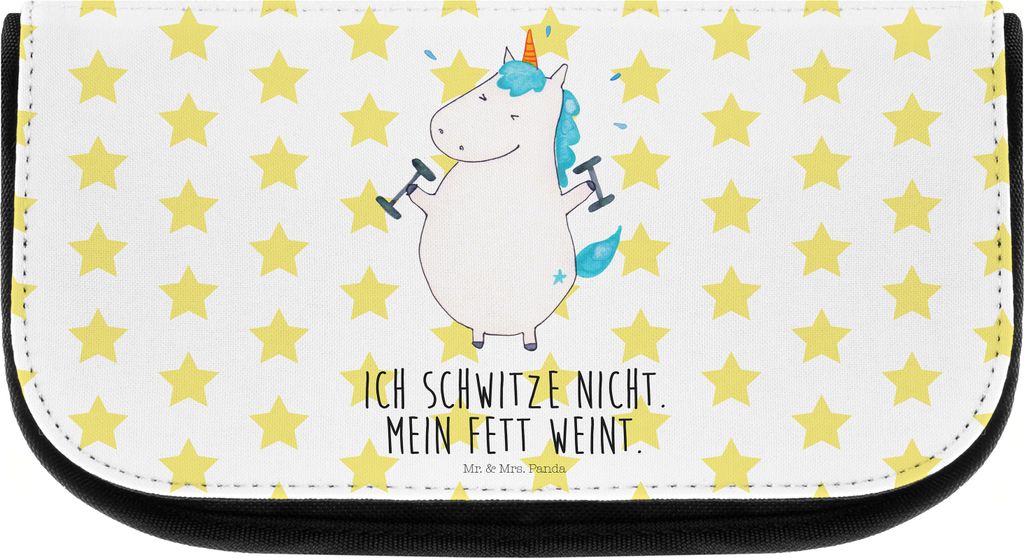 Mr. & Mrs. Panda Organizer Tasche Einhorn Fitness - Weiß - Geschenk, Fitnessstudio, Kosmetiktasche, Sport, Kulturtasche, Unicorn, Einhörner, kult...
