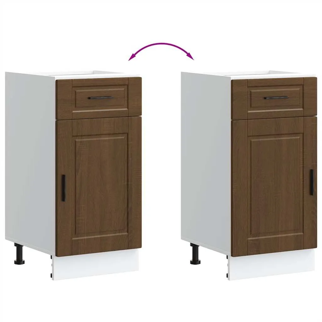 Mobile Basso Cucina SYFAX Rovere Marrone | Design Porto Multistrato - 7