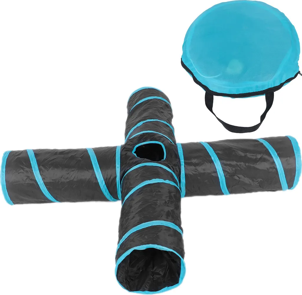 Tunnel de jeu pour chat à 4 branches avec rangement compact