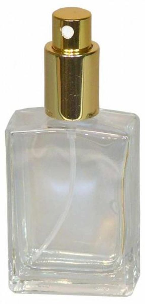 5 Flakon leer 30 ml mit Zerstäuberpumpe und Kappe Gold Produktbild 