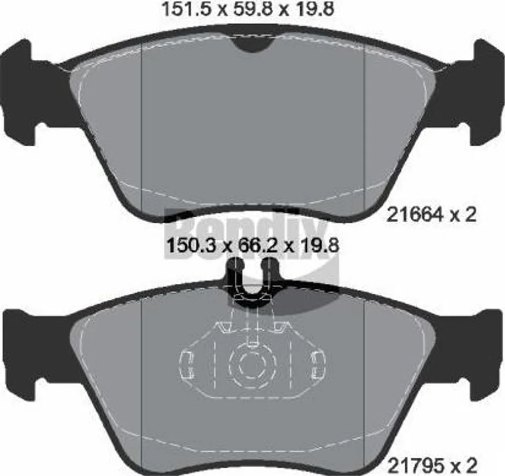 Jeu de plaquettes de frein à disque pour Mercedes-Benz OE 0024204420