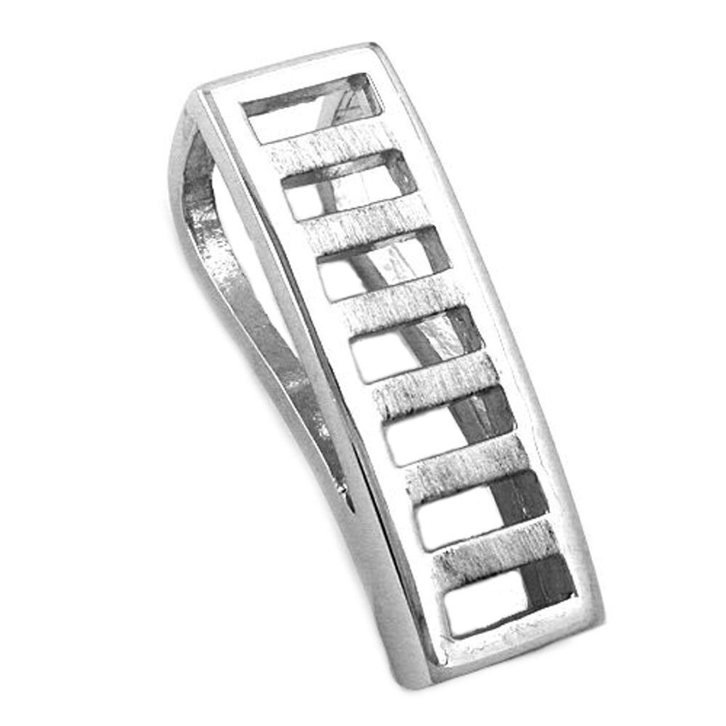 Anhänger 23x8mm Viereck matt-glänzend rhodiniert Silber 925 silber 23x8mm