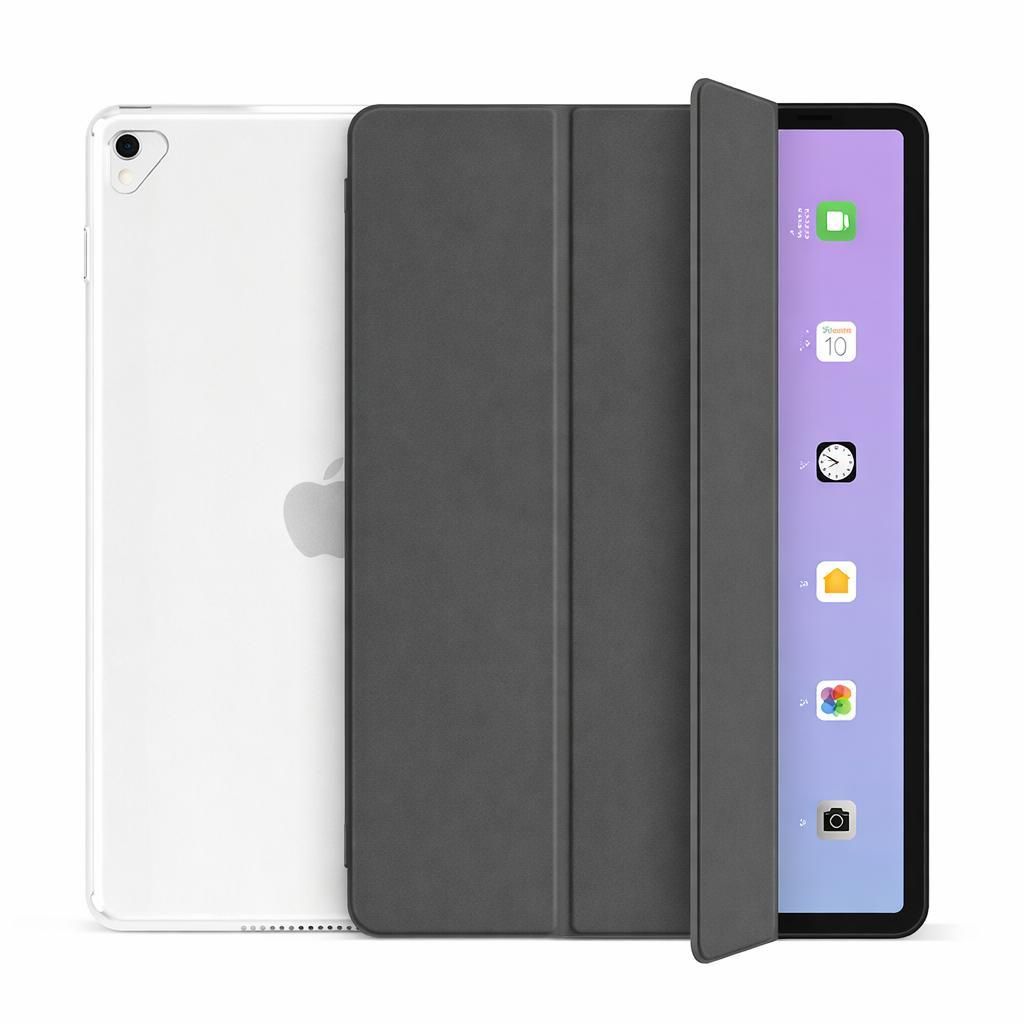 Schutzhülle für Apple iPad Pro 12.9" 1. / 2. Generation (2015/2017) Schutz Hülle Smart Cover Case Wake Up Sleep Funktion Stand Etui Tasche - GRAU