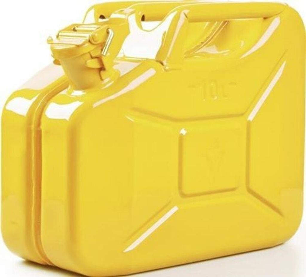 Jerrican carburant 10l Jaune zinc RAL 1018 tôle acier 0,9mm Image du produit 