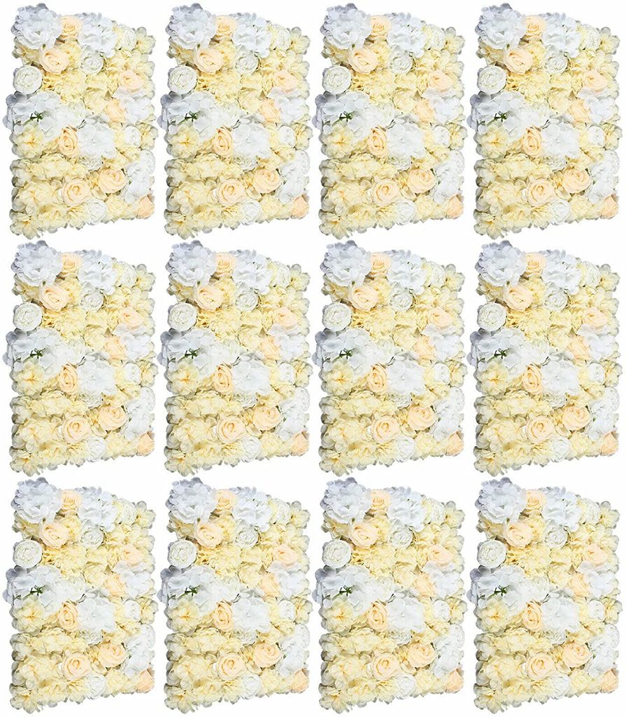 Künstliche Blumenwand Rosenwand Hochzeit Blumendekor Hintergrund 6/12 Stück 