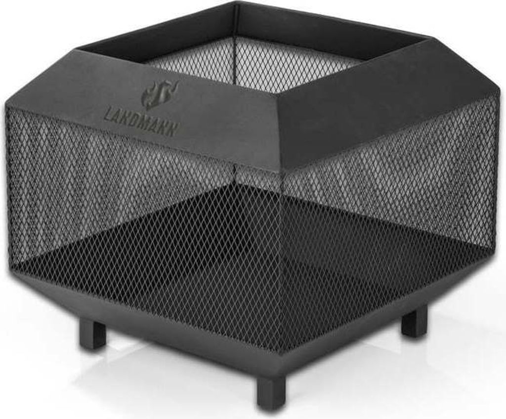 LANDMANN Feuerkorb Cube Massiver viereckiger Feuerkorb aus Produktbild 