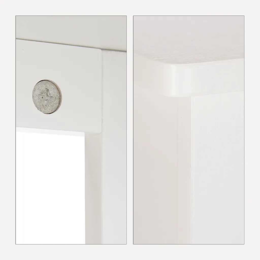 Relaxdays Lamell Armoire de salle de bain blanche en bambou naturel