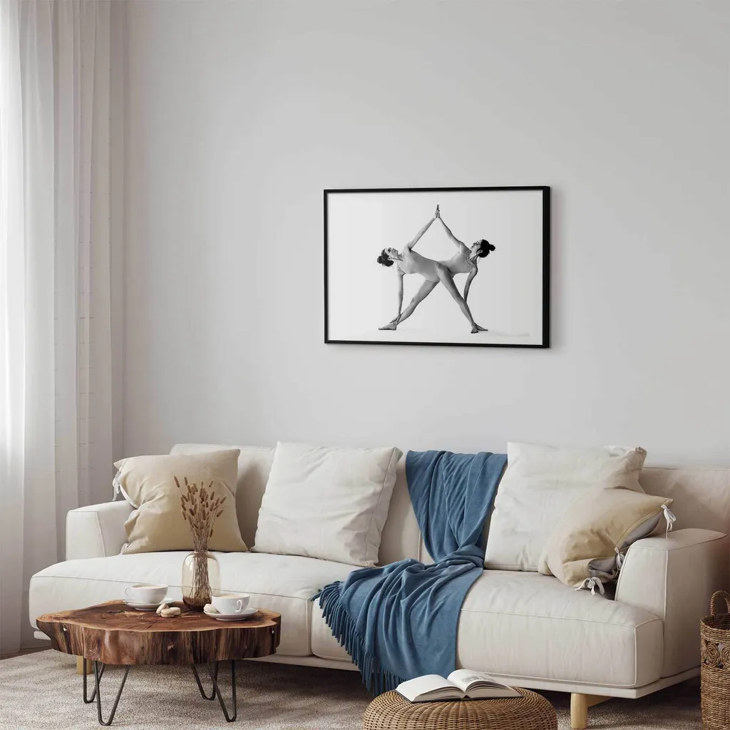 Poster Yoga 90x60 cm con Cornice Nera e Margine | Arredo Studio Zen - 2