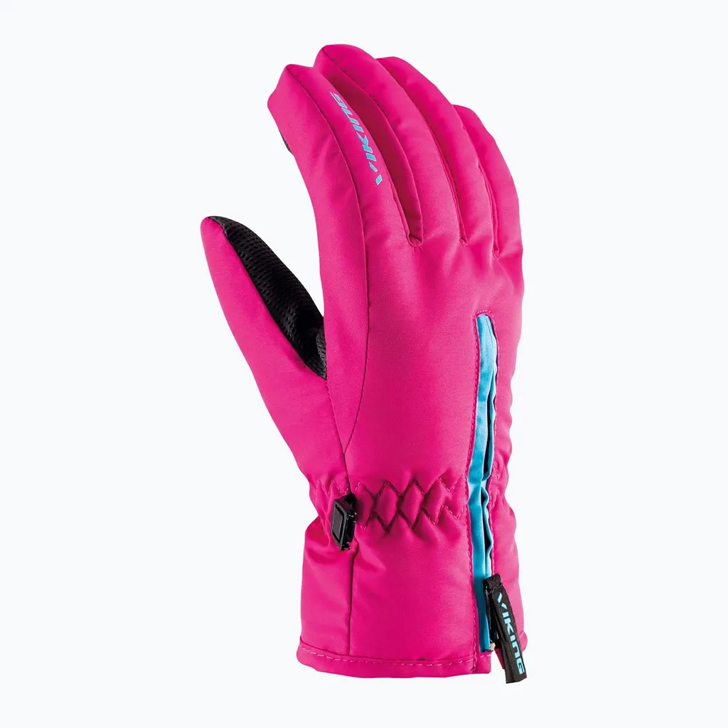 Gants de ski pour enfants roses Viking Asti imperméables et chauds