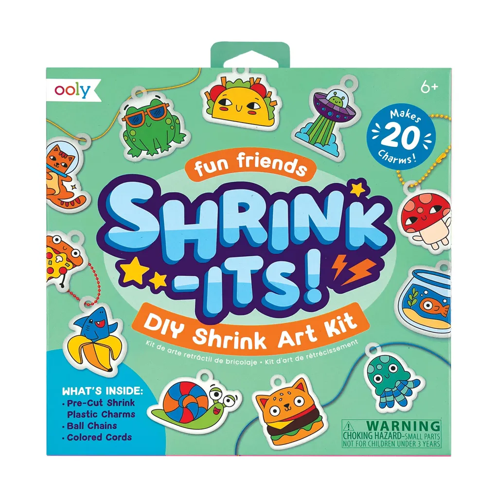 Kit DIY Shrink Art Ooly - Feuilles Prédécoupées et Dessins Amis Amusants