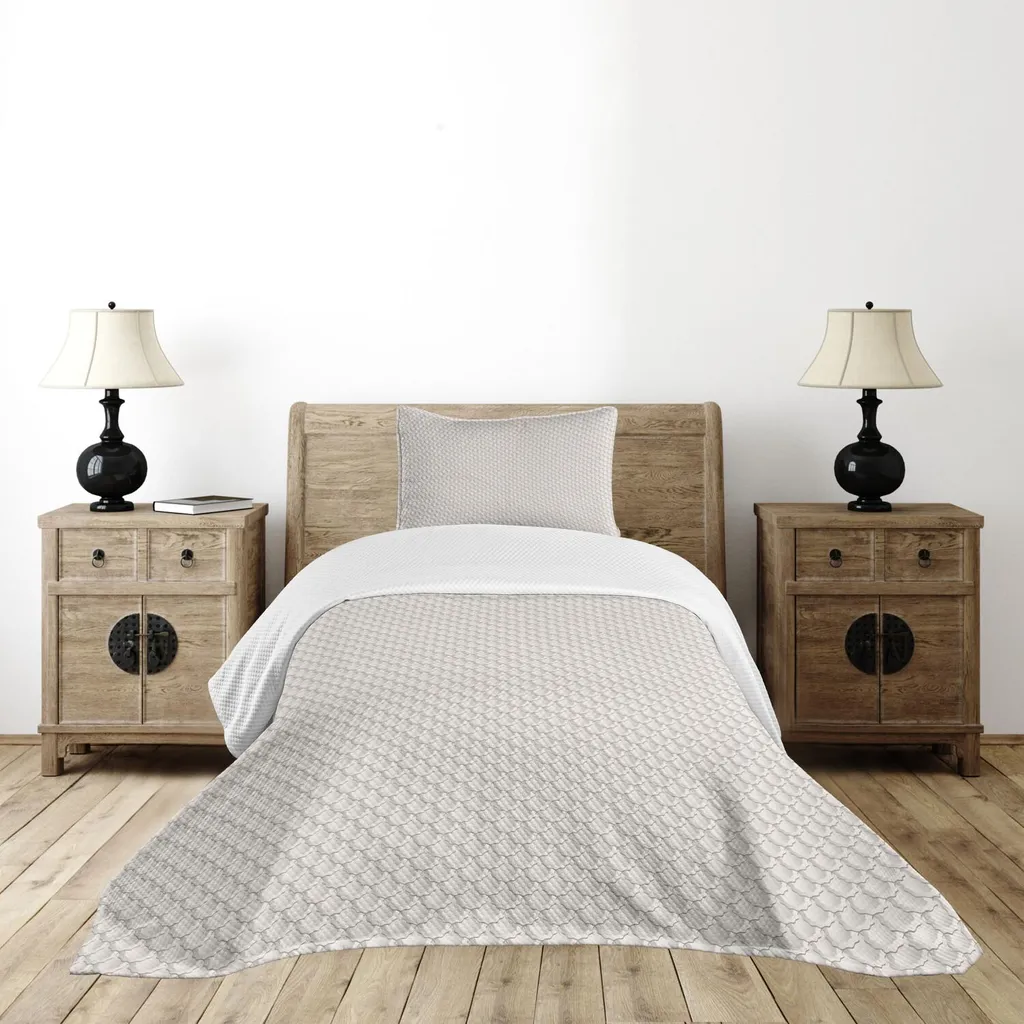 Copriletto Abakuhaus 170x220 Sabbia | Microfibra Stile Asiatico Ecru