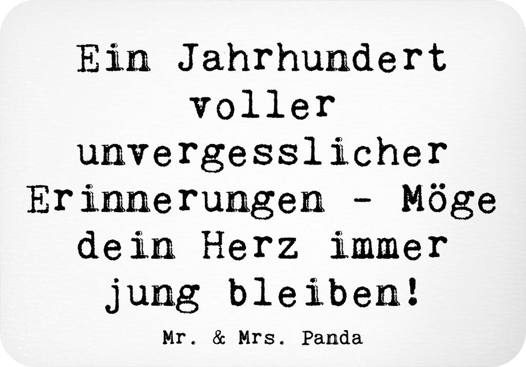 Mr. & Mrs. Panda magnet Spruch 100. Geburtstag Erinnerungen - Weiß - Geschenk, haftmagnet, whiteboardmagnet, Meilenstein, Glückwunsch, Kühlschra...