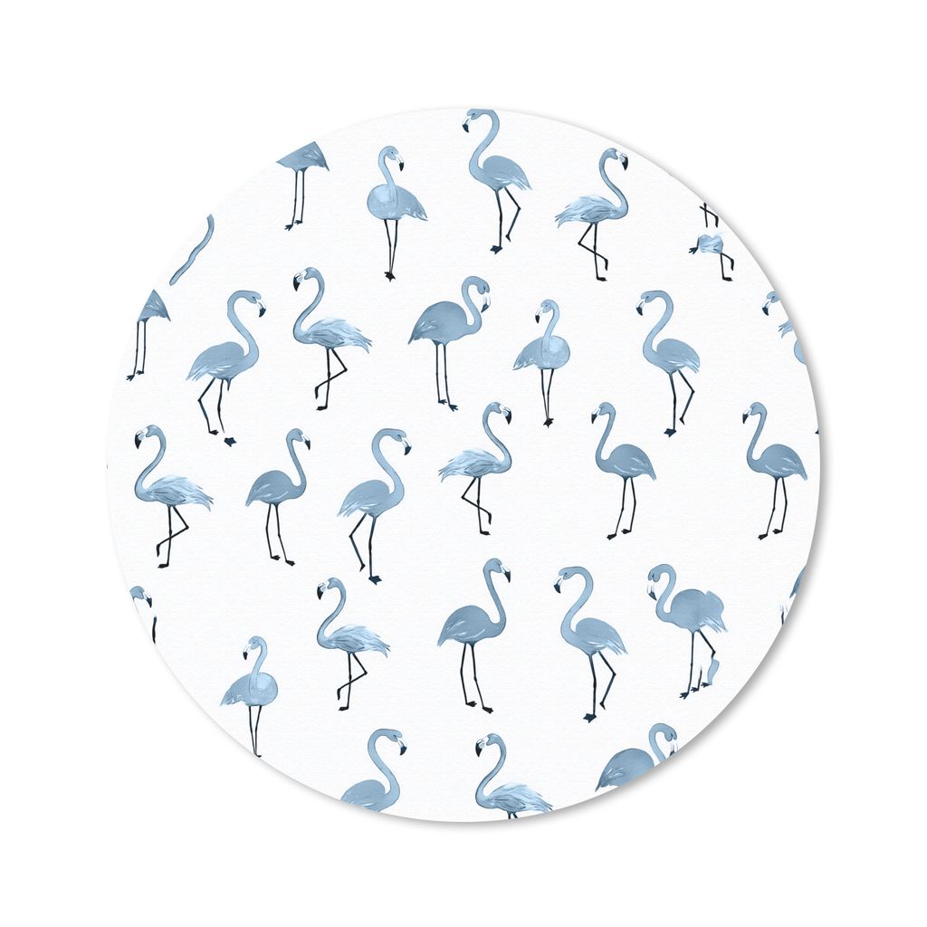 MuchoWow Mauspad Mousepad Flamingo - Blau - Muster 40x40 cm - Mousepads - Maus Mat - Pad - Mausunterlage - Schreibtisch Accessoires