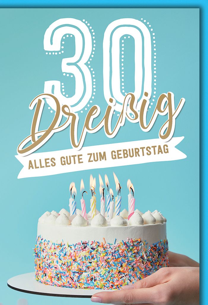 30. Geburtstag Torte alles Gute Glückwunschkarte mit Umschlag
