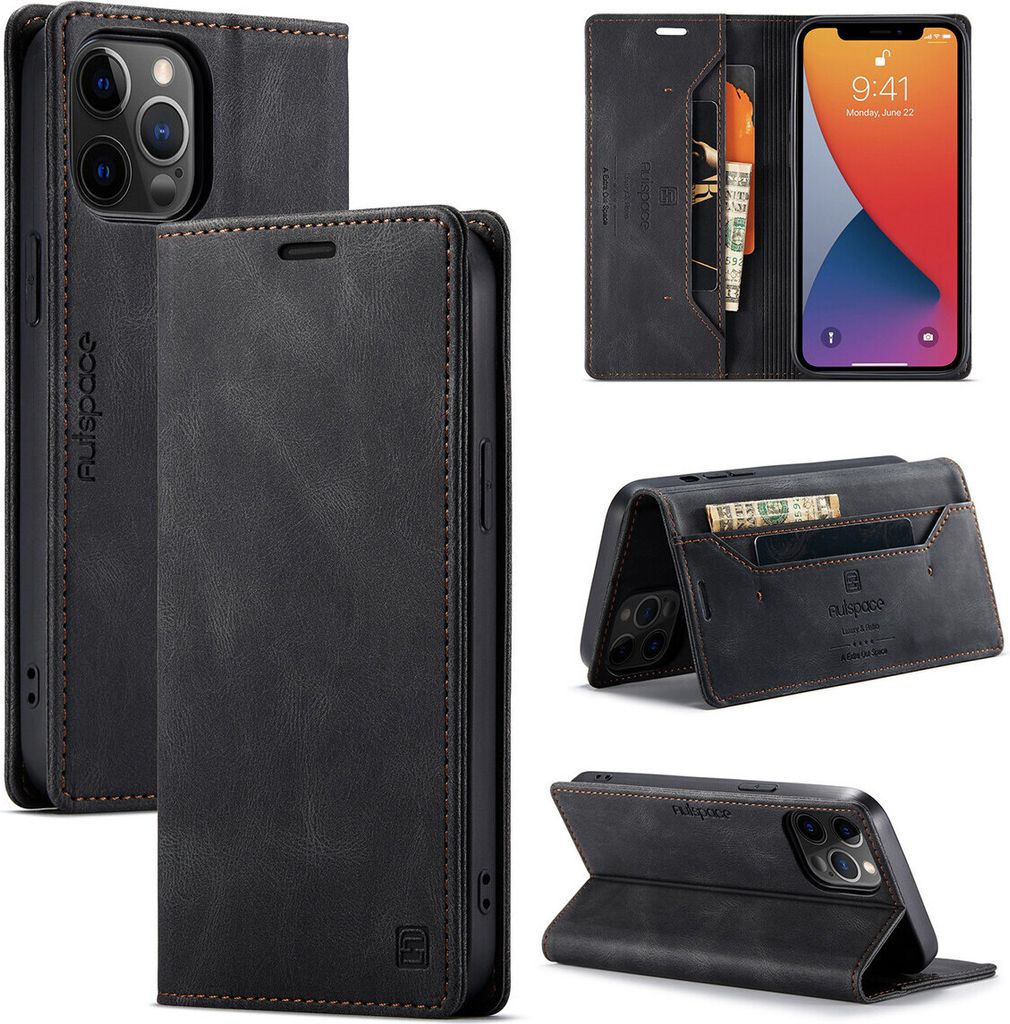 iPhone 12 / 12 Pro Brieftasche Hülle, Retro Produktbild 