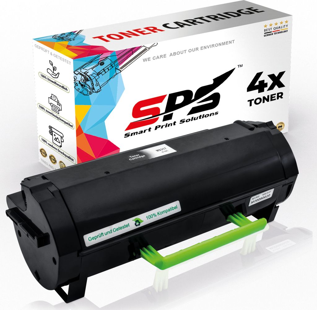 4x Toner 51B2H00 Schwarz Kompatibel für Lexmark MS417DN Drucker