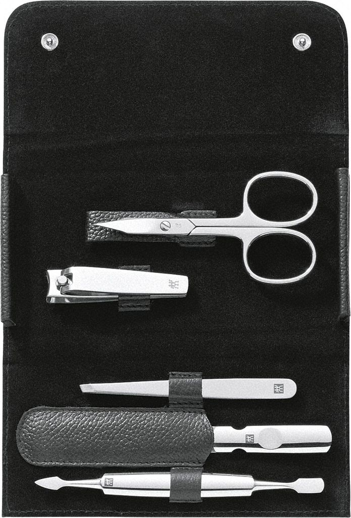 Zwilling CLASSIC INOX Druckknopf-Etui, schwarz, 5-tlg. Produktbild 