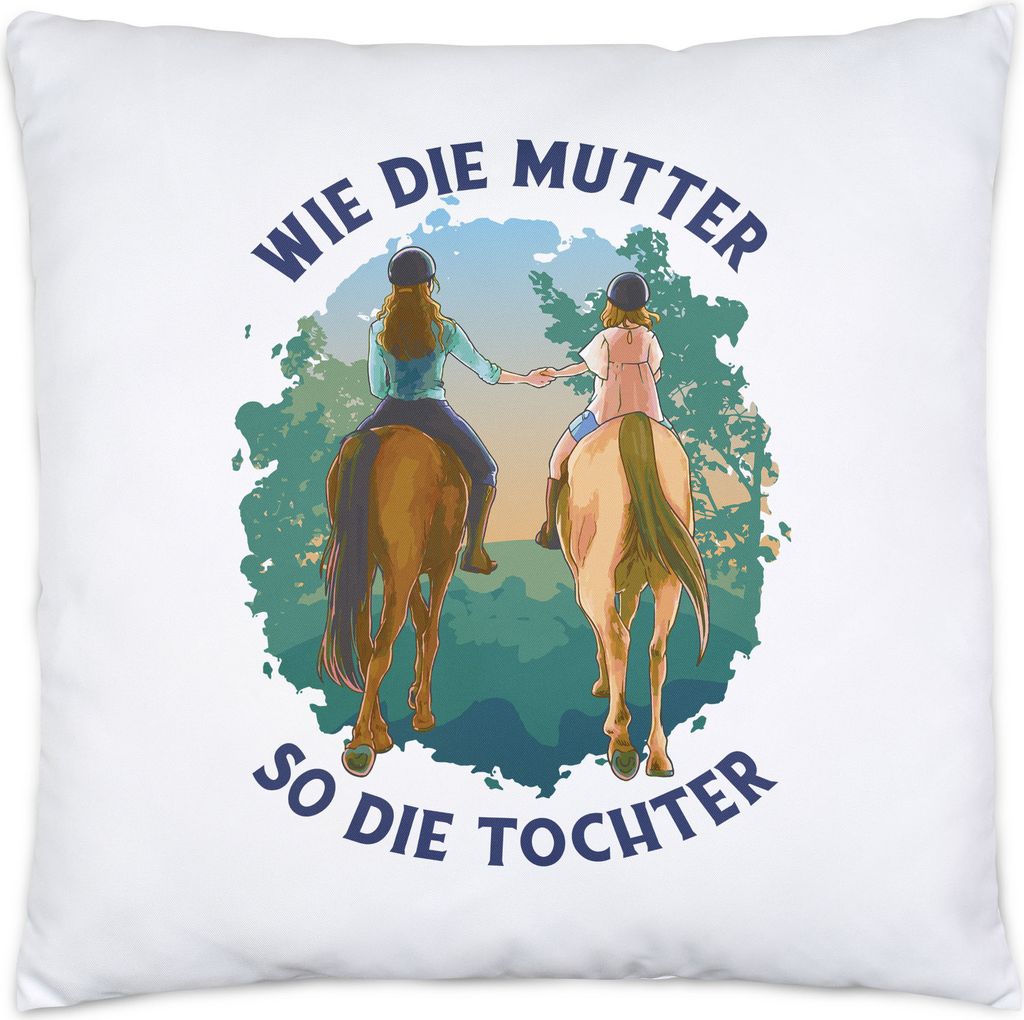 Wie Die Mutter So Die Tochter Kissen Berge Reiten Pferde Wiesen Frische Luft Sport Bewegung Stute Hobbie