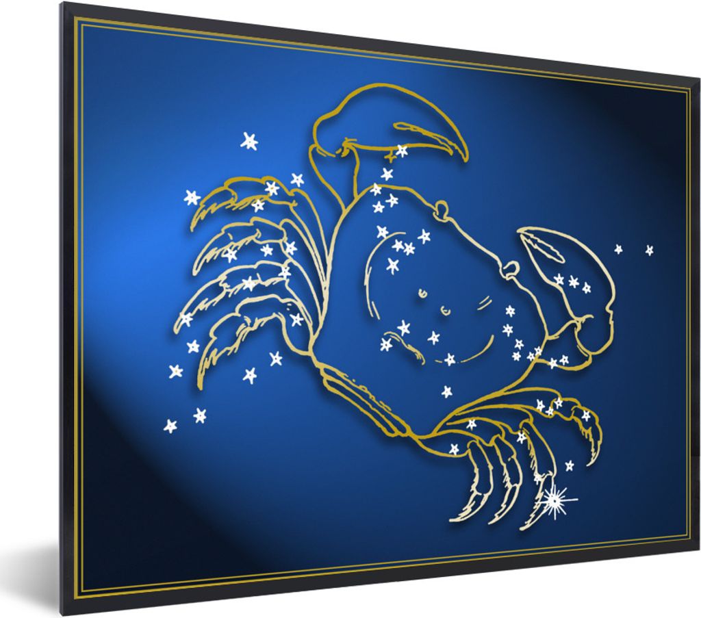 MuchoWow Gerahmtes Poster Sternbild - Krebs - Sterne 80x60 cm - Poster mit Schwarzem Bilderrahmen Wandposter Rahmen Foto Bilder - Schwarzem - Mit...