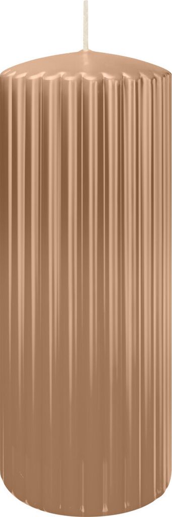 Rillen Kerzen Caramel 200 x Ø 80 mm, 4 Stück