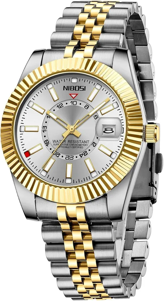 Orologio Uomo Moda Business | Acciaio Inox Nero e Argento | Data