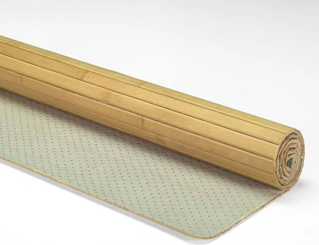 Tapis de Bain Bambou Marron 50x80 cm - Finition Antidérapante et Stable