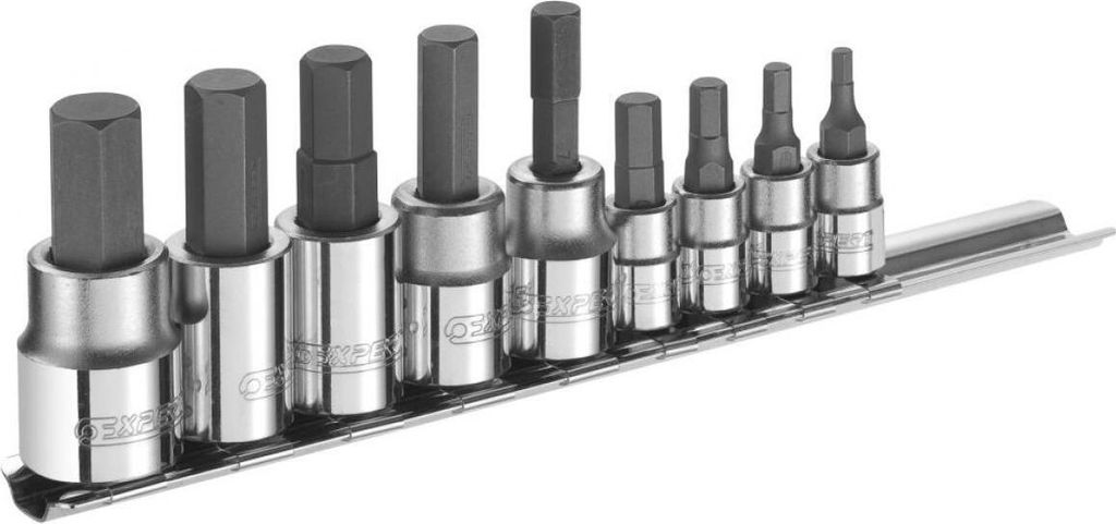 Expert 9 PIECE 1/4'' 3/8'' HEX BIT SOCK.SET