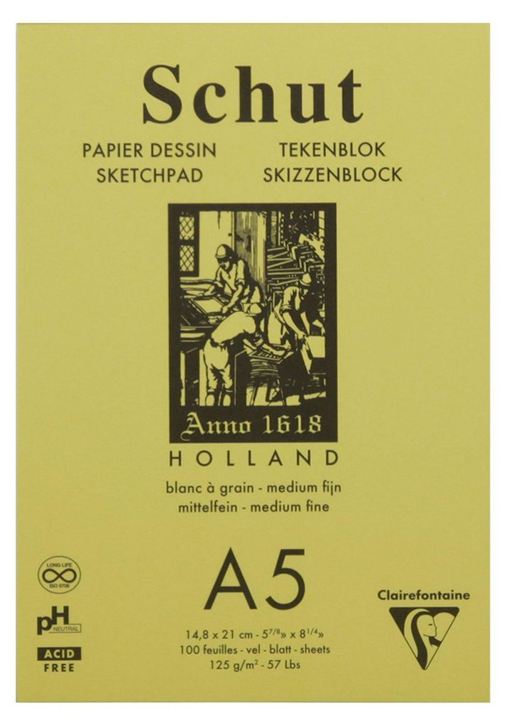 Blocco da disegno Schut A5, carta da disegno 125 g, 100 Immagine del prodotto 