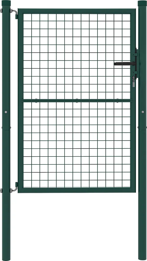 Outsunny Portillon de jardin en acier vert 97 x 175 cm avec serrure et clés