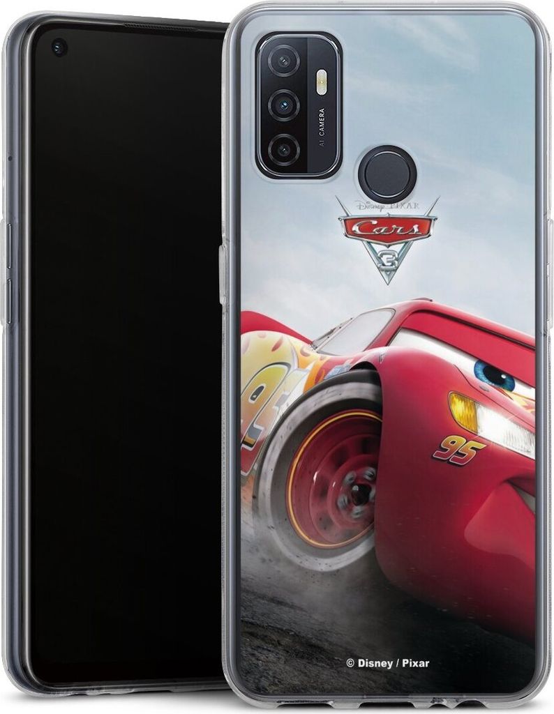 DeinDesign Handyhülle für Oppo A53 Silikon Hülle Case Smartphone Schutzhülle Cars Lightning Mcqueen 95 Offizielles Lizenzprodukt
