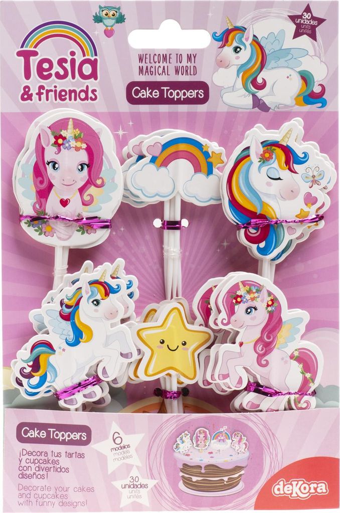 dekora - Cupcake- Und Torten-Deko-Set Einhorn Tesia - 30 Produktbild 