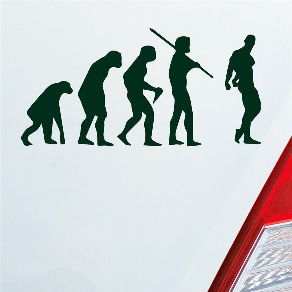 Auto Aufkleber Evolution Fitness Sport Bodybuilding 15x7,5 cm Dunkelgrün Sticker Heckscheibenaufkleber