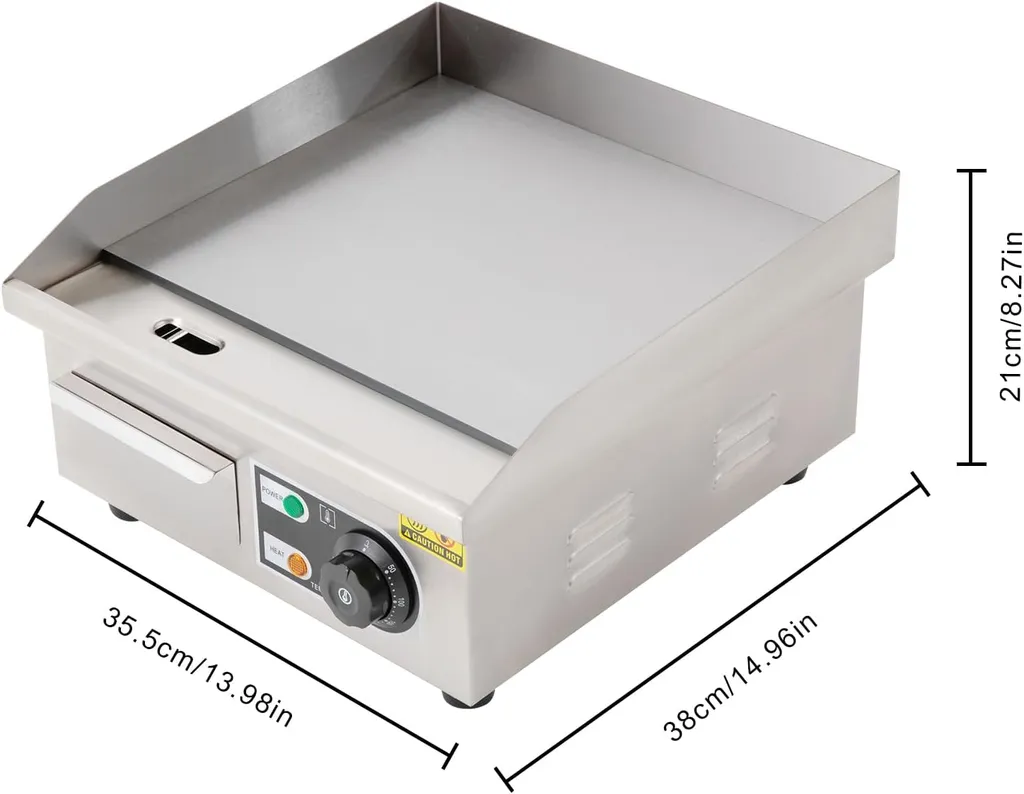 Grill électrique inox 2000W avec plaque de cuisson rapide et robuste - 9