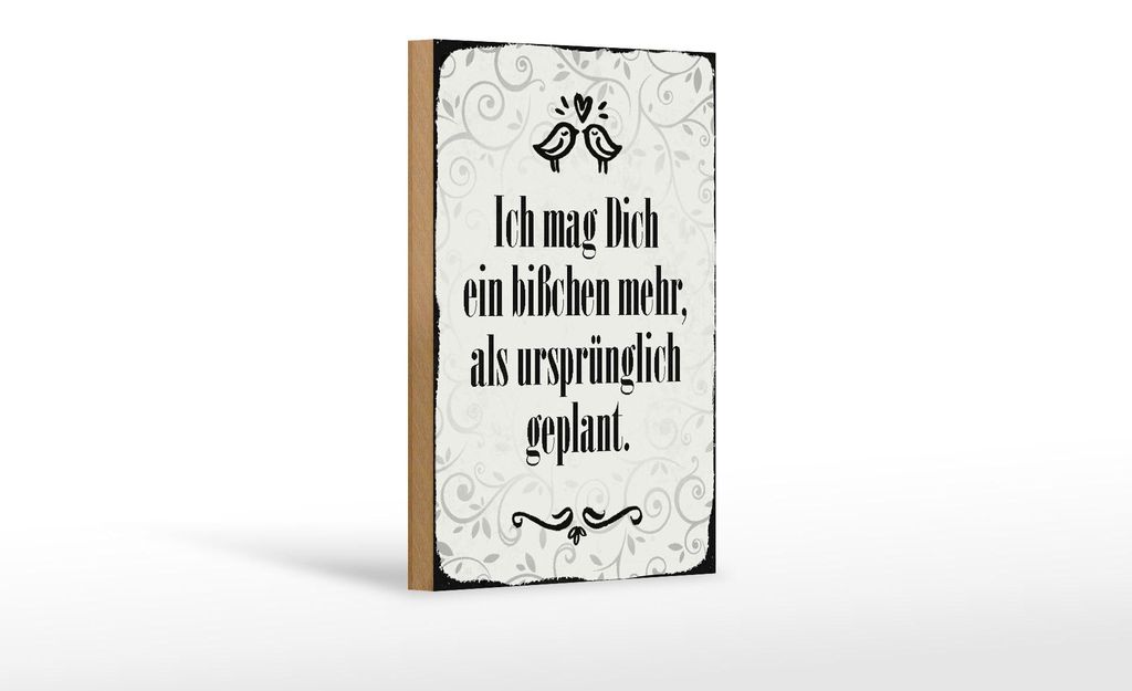 Holzschild Spruch 12x18cm ich mag dich ein bisschen mehr