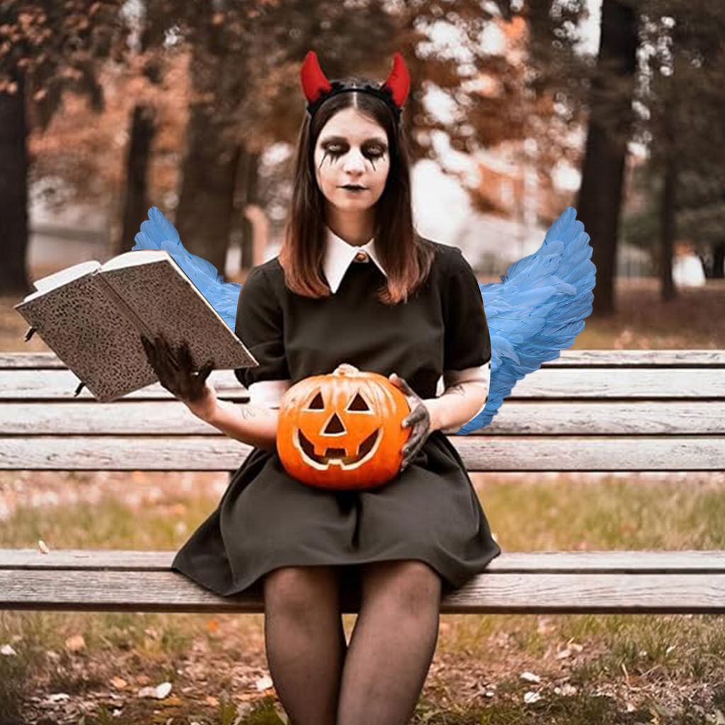 Engelsflügel Erwachsene Killerclown-Kostüm Für Mädchen Halloween-Kostüm  Beige-rot , Günstige Faschings Kostüme Bei Feenflügel Erwachsene, image size:1024x1024