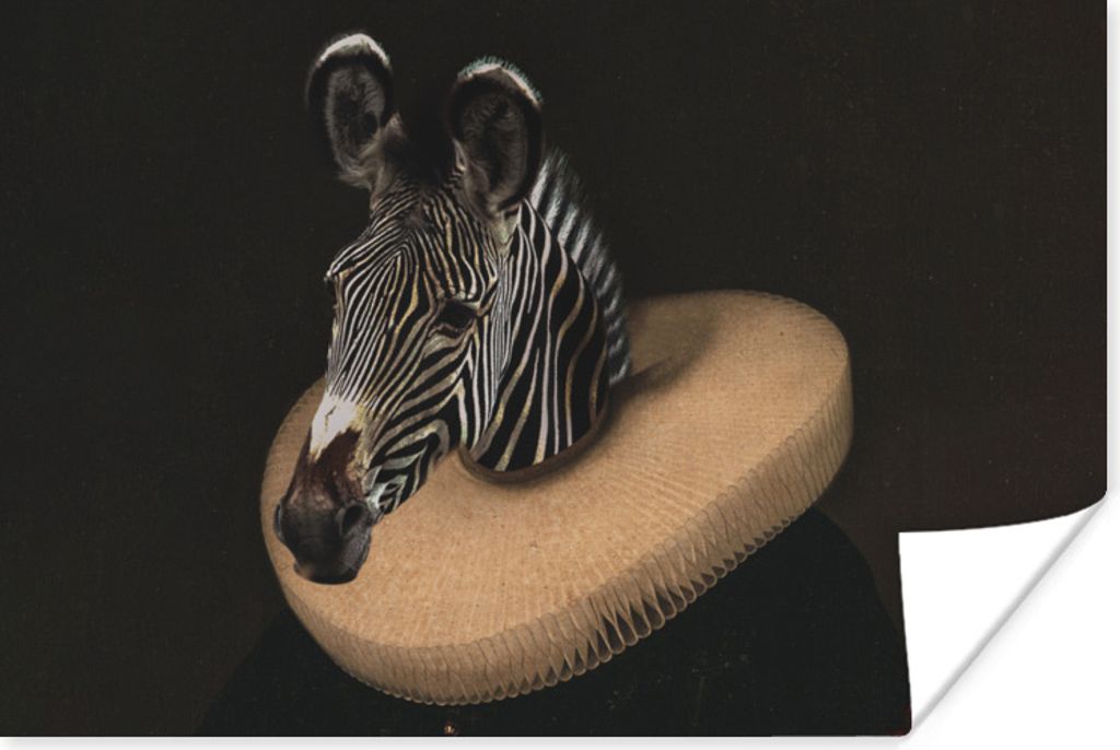 MuchoWow Poster Gemälde - Zebra - Alte Meister 30x20 cm - Plakate - Print