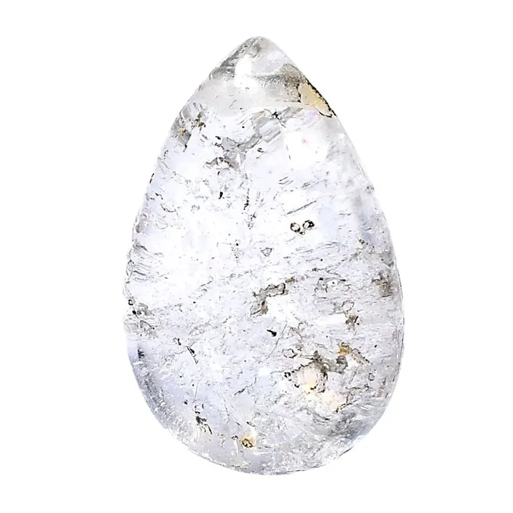 Pendentif cristal de roche en pierre roulée percée lot de 5 pièces 3cm