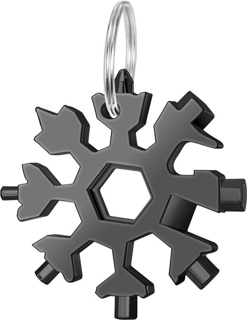 INF Multifunktionswerkzeug 18-in-1 "Schneekristall" Schwarz Produktbild 