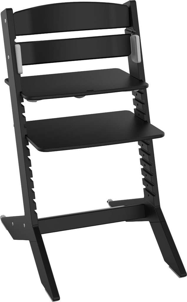 GEUTHER NALA Baby- & Kinderhochstuhl Schwarz | Holz (Gummibaum) | Ab Geburt | Mitwachsend bis 90 kg | Werkzeuglos verstellbar | DIN EN 14988:2017 |