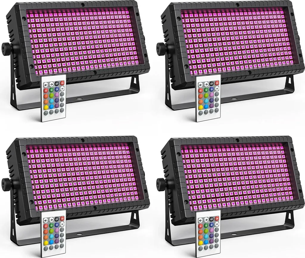 Lèche-mur LED RGB Multicolore DMX ZQ06138 Pack de 4 Projecteurs Muraux