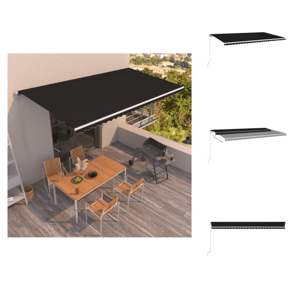 vidaXL Markise Manuell Einziehbar 600x350 cm Anthrazit - Markisen