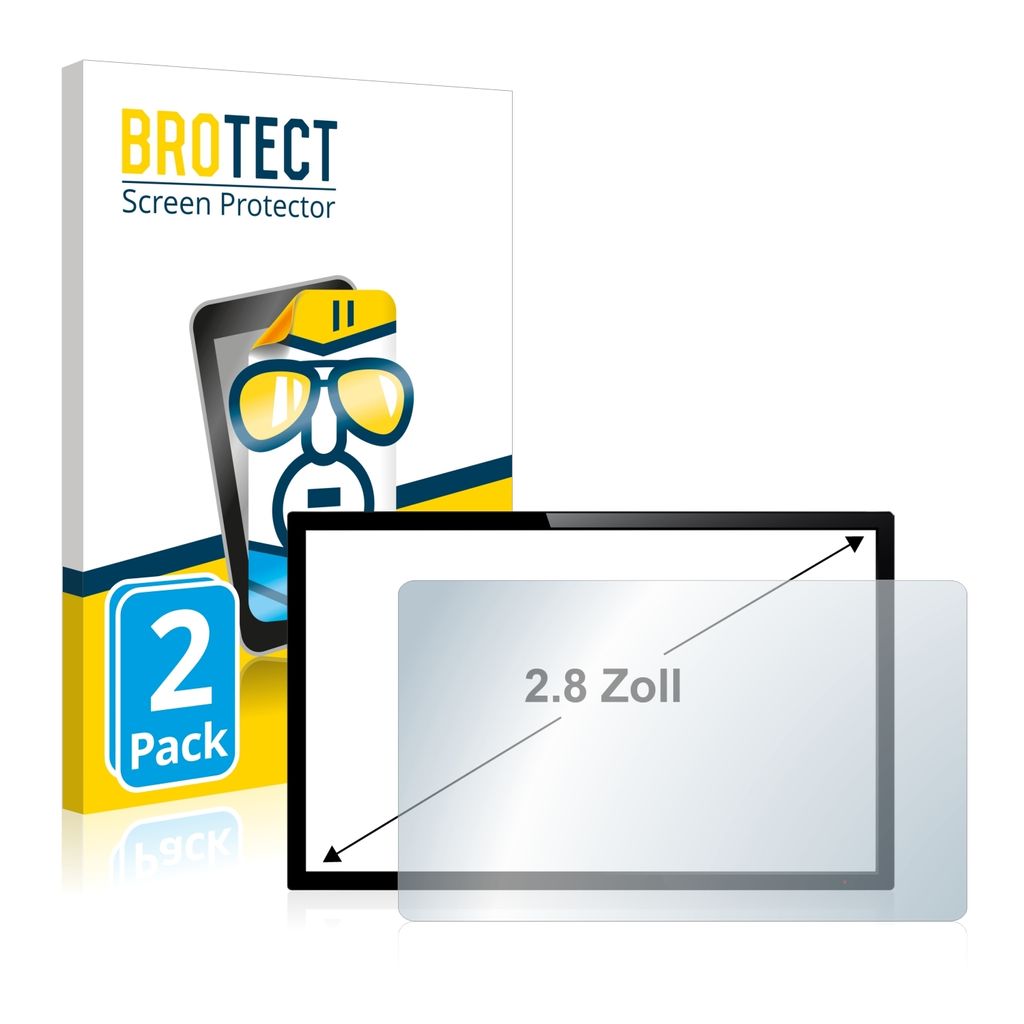 2x Schutzfolie für Touch-Panel PCs mit 7.1 cm (2.8 Zoll) Displays 44 x 58.2 mm BROTECT Displayschutz Display Schutz Folie Klar Transparent