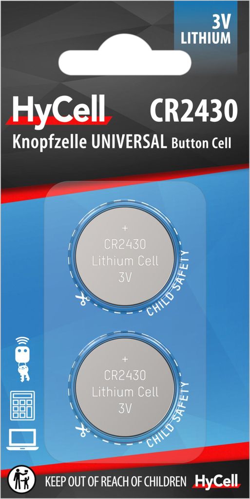 HyCell Lithium Knopfzellen CR2430 Produktbild 