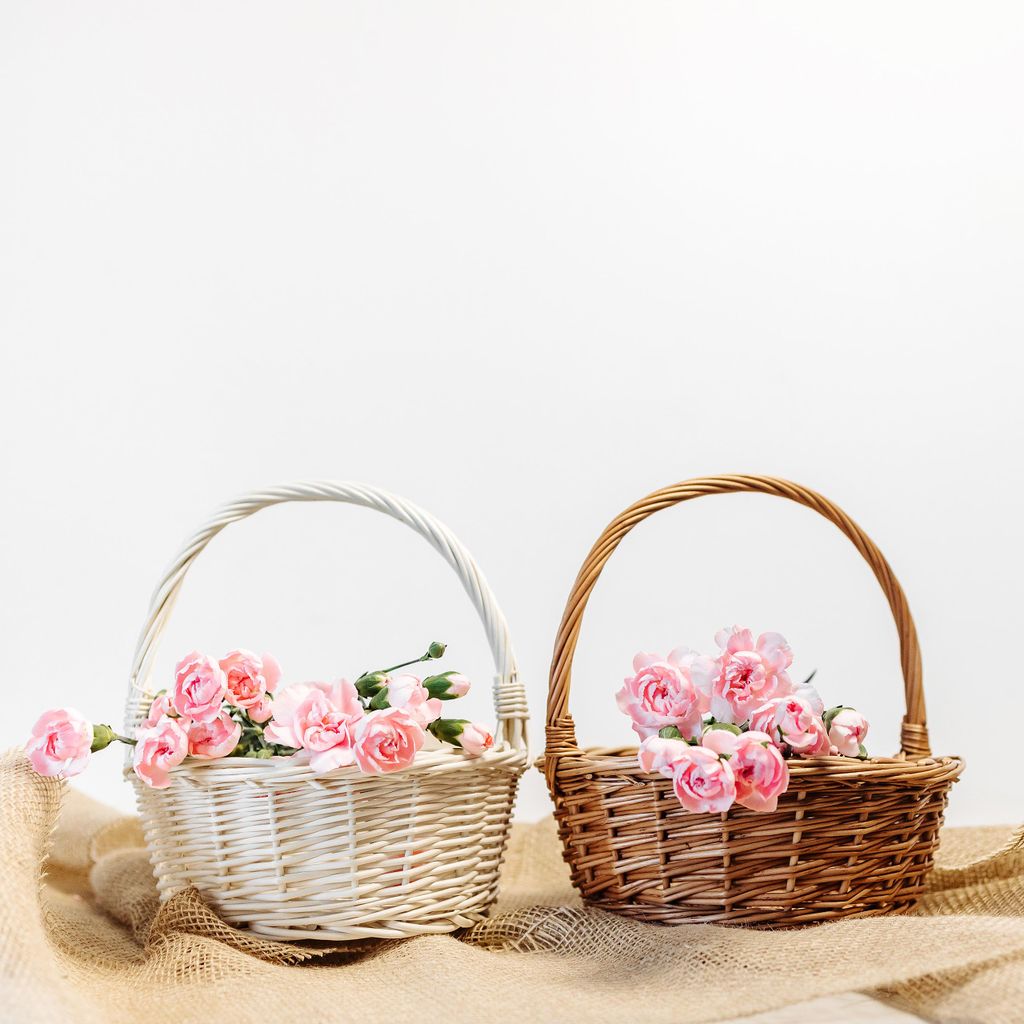 Creative Home Kleiner Weidenkorb mit Griff, Naturfarbe
