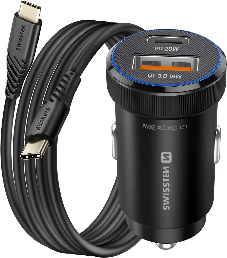 Plus de Batterie en Voiture ? Chargeur Rapide 20W Swissten + Câble USB-C