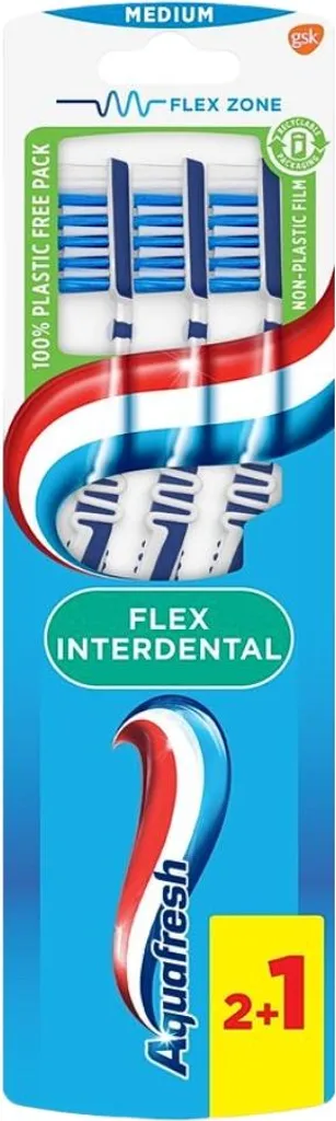 Stock 30 Spazzolini Aquafresh Flex Interdentale Medio - Igiene Professionale - 2