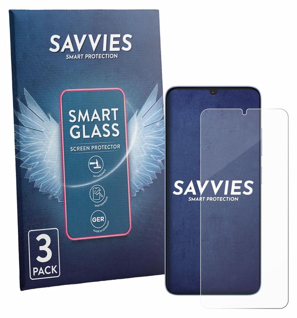 3x Savvies Schutzglas Folie für Itel Zeno 20 Max 9H Panzer Schutzfolie Glas Displayschutz klar transparent