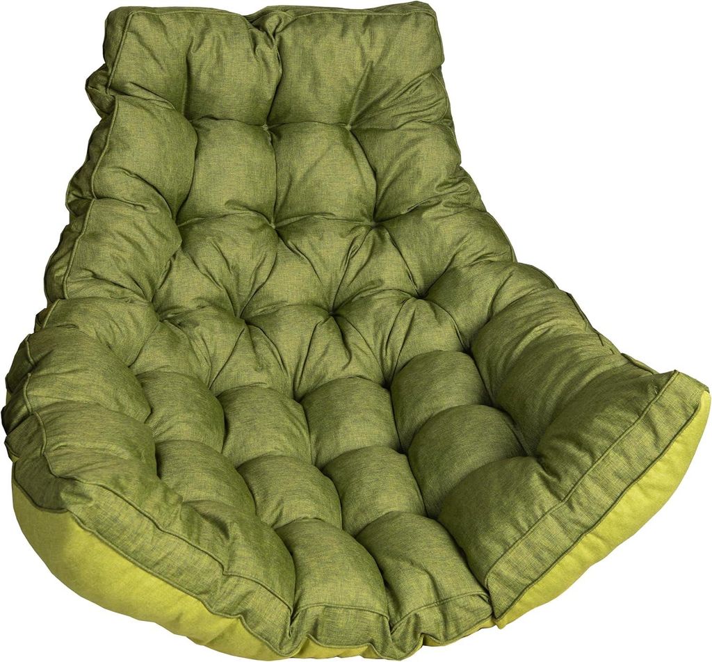 sunnypillow Hängesessel Kissen - Auflage für Rattan & Polyrattan Hängeschaukel - Polster, Sitzauflage für Hängekorb - Grün