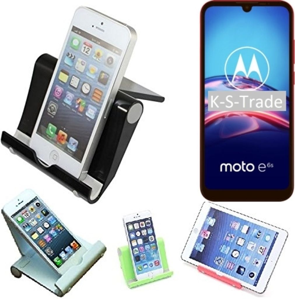 K-S-Trade Handy-Ständer kompatibel mit Motorola E6s faltbarer Tischständer Smartphone Tablet Halterung Reise